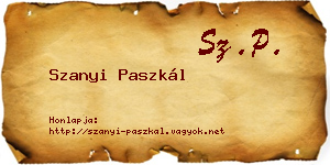Szanyi Paszkál névjegykártya
