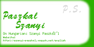 paszkal szanyi business card